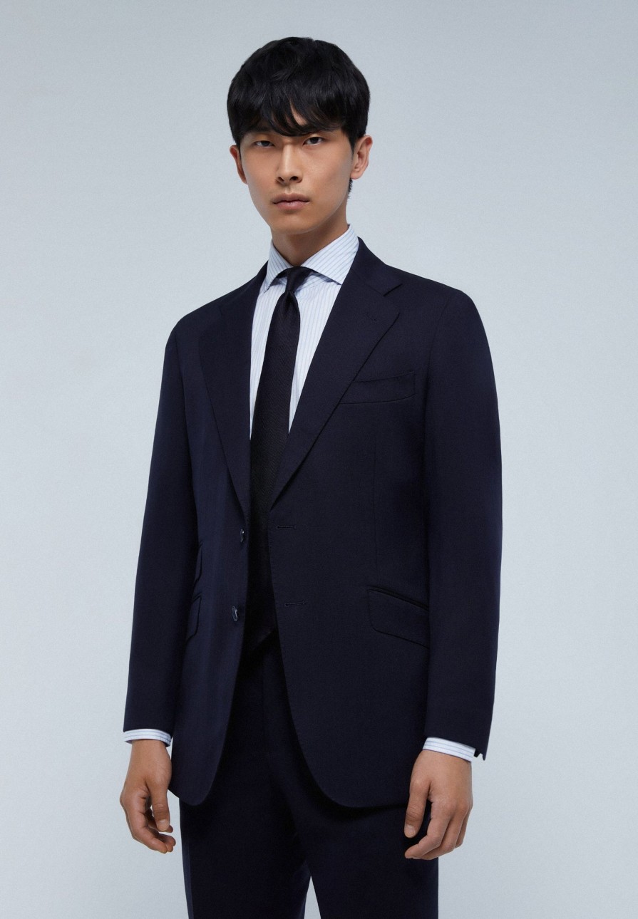 Hot scalperscompany Navy Blue Wool Suit Navy Spike