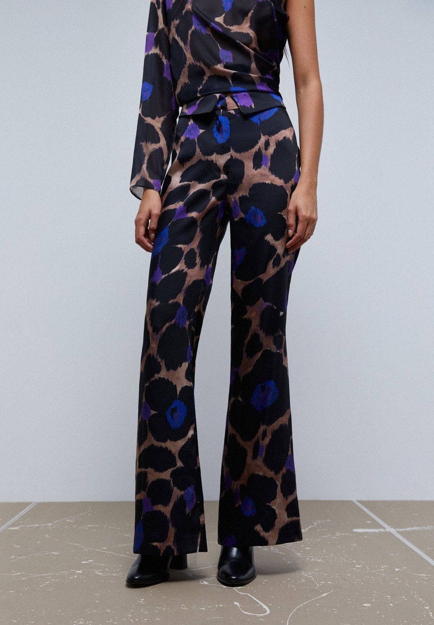 Online scalperscompany Trousers With Waist Detail Animal Print