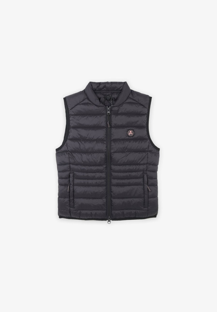 Best scalperscompany Puffer Vest With Skull Black