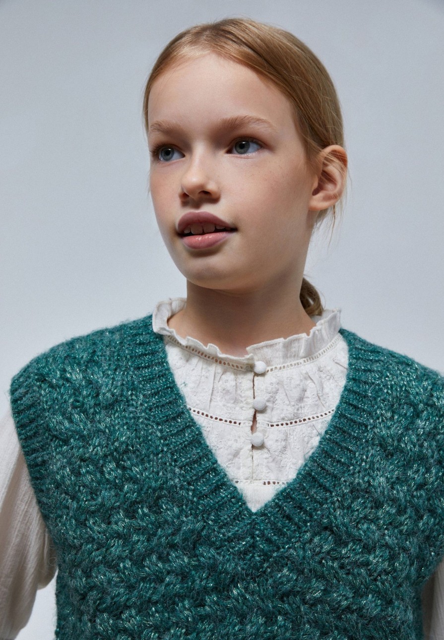 New scalperscompany Knit Gilet With Lurex Detail