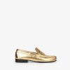 Clearance scalperscompany Metallic Leather Loafers Gold