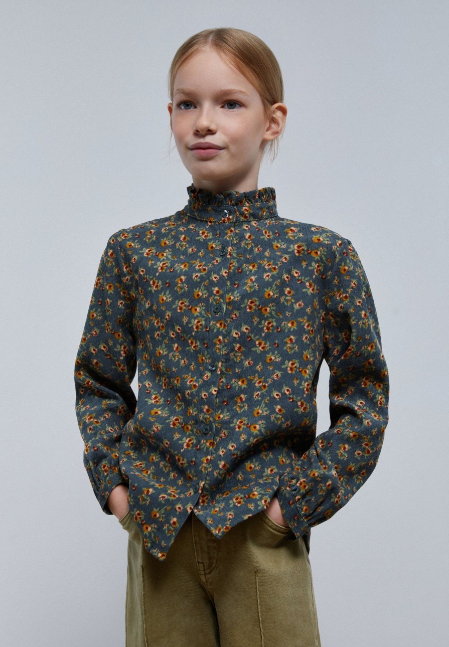 New scalperscompany Micro Corduroy Floral Blouse