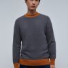 Clearance scalperscompany Knit Sweater With Contrast Detail Grey