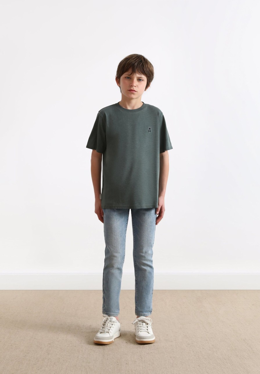 Online scalperscompany Basic Skull T-Shirt Khaki