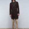 New scalperscompany Premium Check Coat With Belt Brown Check