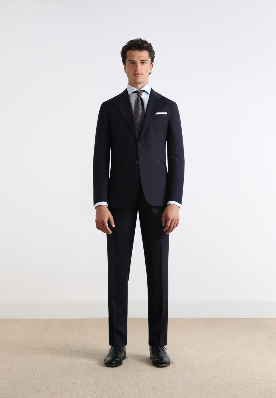 Clearance scalperscompany Navy Blue Herringbone Suit Navy Spike