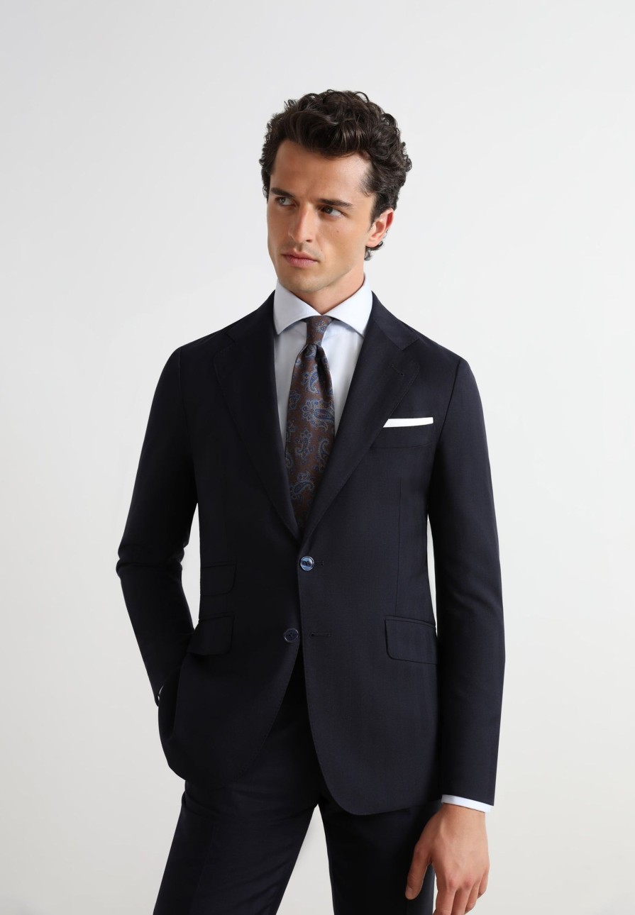 Clearance scalperscompany Navy Blue Herringbone Suit Navy Spike