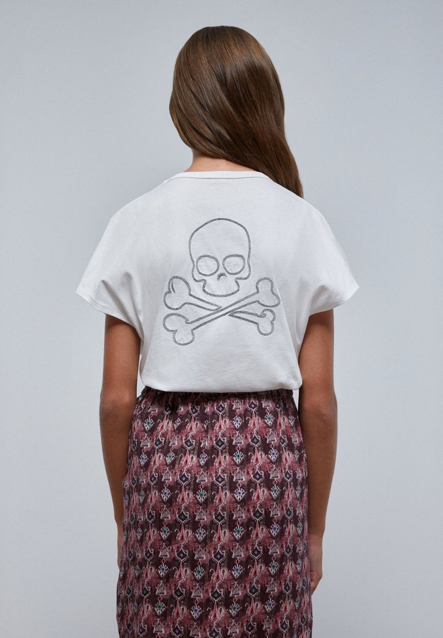 New scalperscompany Back Skull T-Shirt With Seam Detail