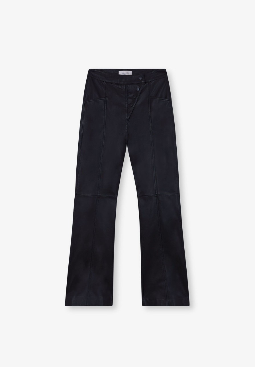 Clearance scalperscompany Anckle Flare Leather Trousers