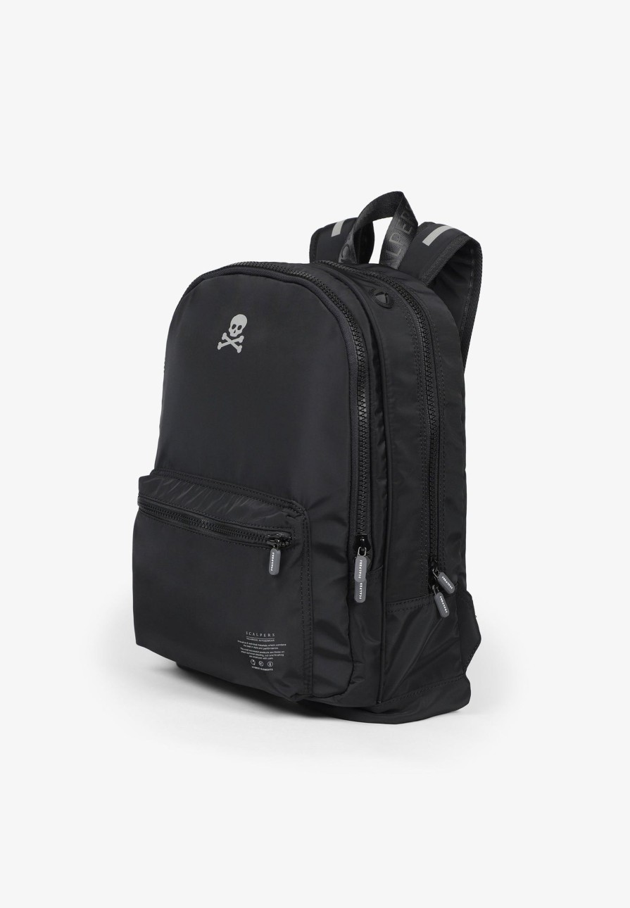 Online scalperscompany Basic Backpack With Skull Black