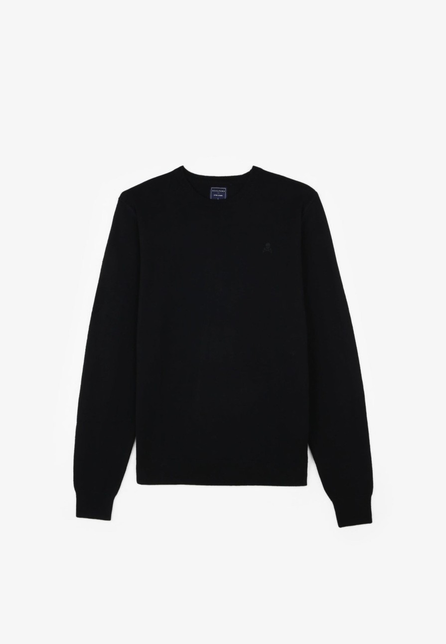 Best scalperscompany Round Neck Sweater With Skull Black