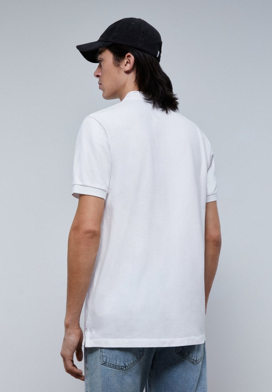 Online scalperscompany Basic Polo Shirt With Contrast Skull White