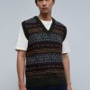 Clearance scalperscompany Waistcoat With Dot Motifs Khaki