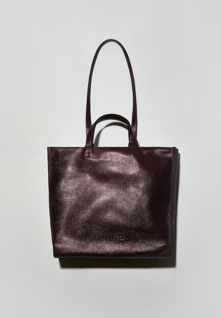 Wholesale scalperscompany Leather And Metallic Tote Bag