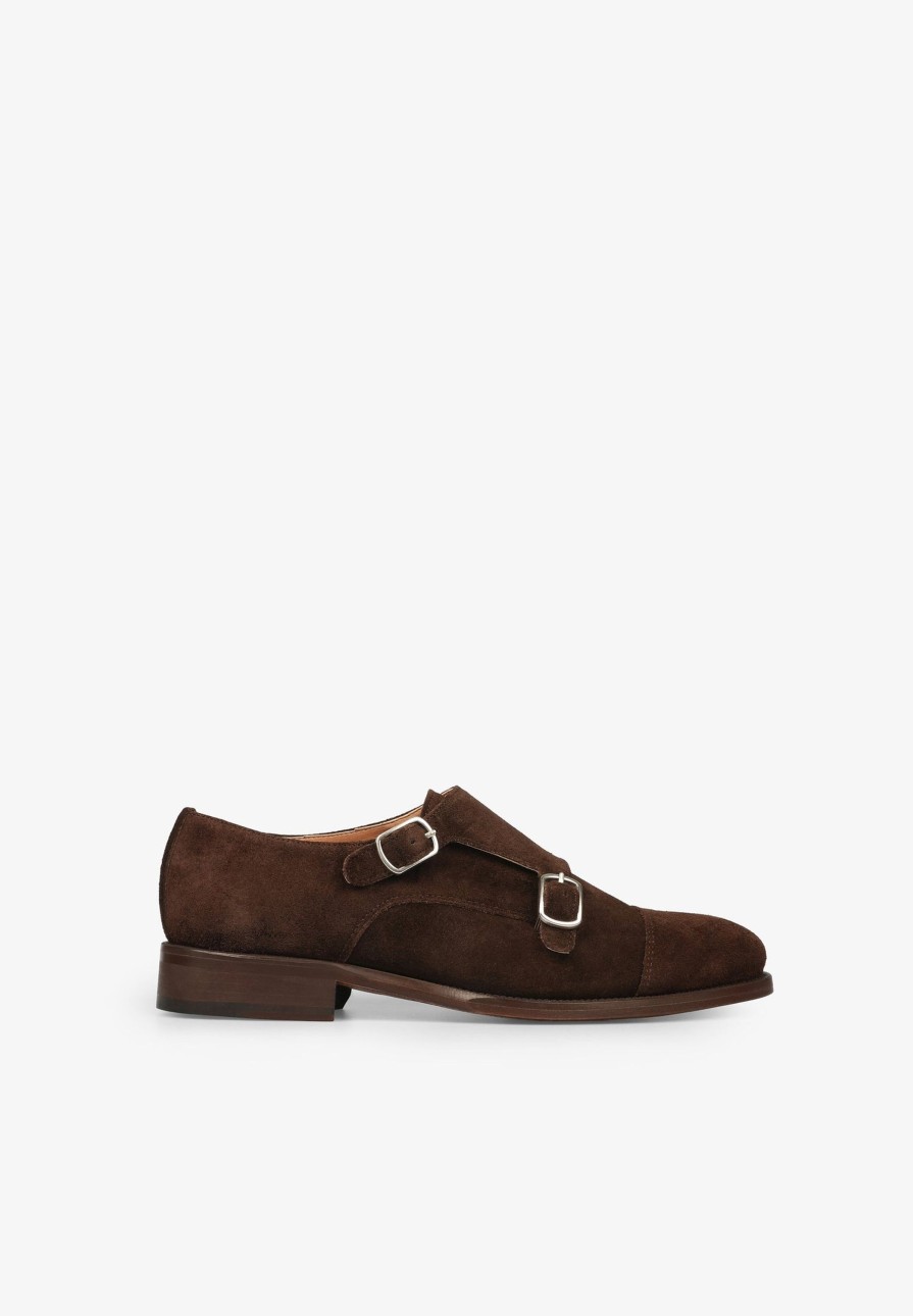 Online scalperscompany Double Monk Strap Shoes Dark Brown