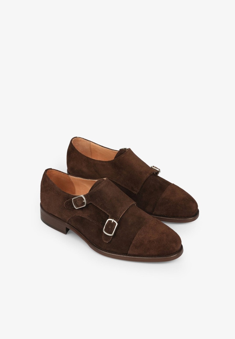 Online scalperscompany Double Monk Strap Shoes Dark Brown