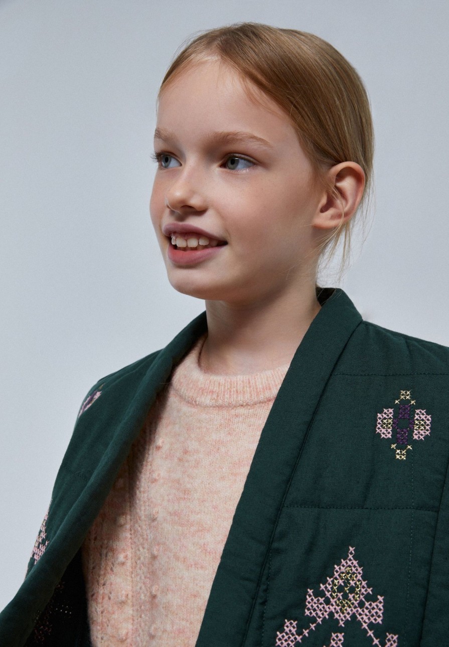 Wholesale scalperscompany Quilted Waistcoat With Embroidered Details