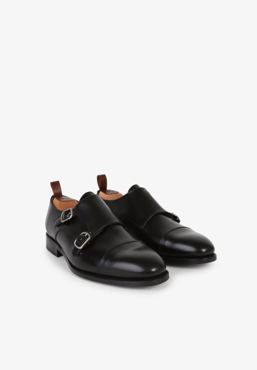 Best scalperscompany Smart Double Monk Strap Shoes Black