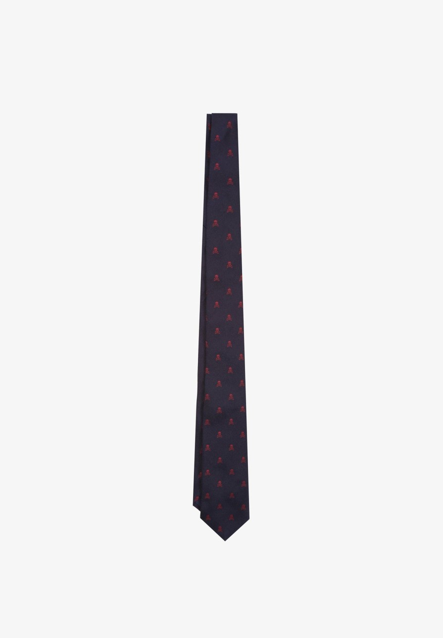 New scalperscompany Skull Tie Navy/Burgundy