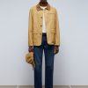 Clearance scalperscompany Premium Contrast Jacket With Corduroy Collar Mustard