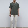 Best scalperscompany Soft T-Shirt With Buttoned Collar Dark Khaki