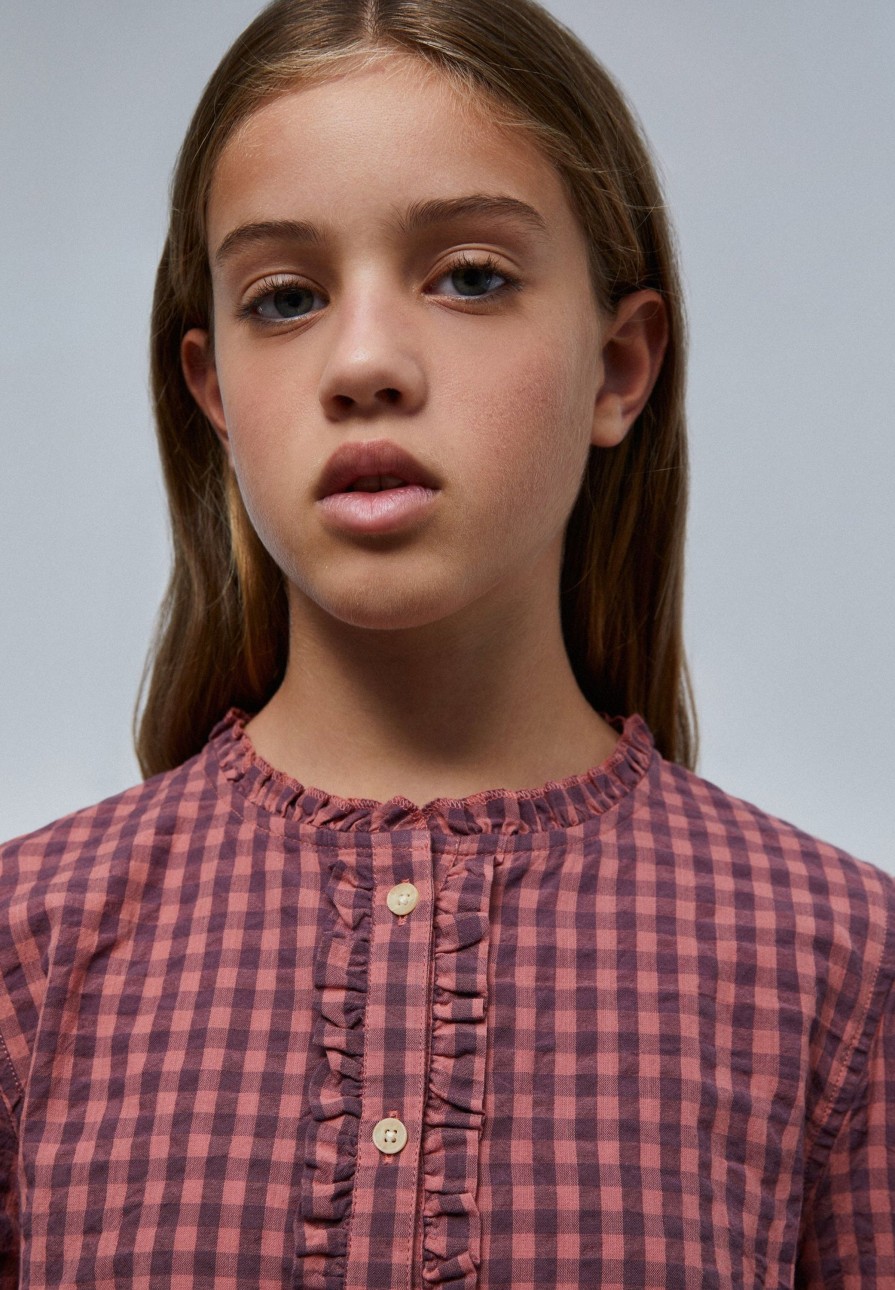 Clearance scalperscompany Gingham Blouse Mauve Check