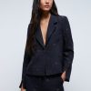 Wholesale scalperscompany Blazer With Sleeve Opening Navy