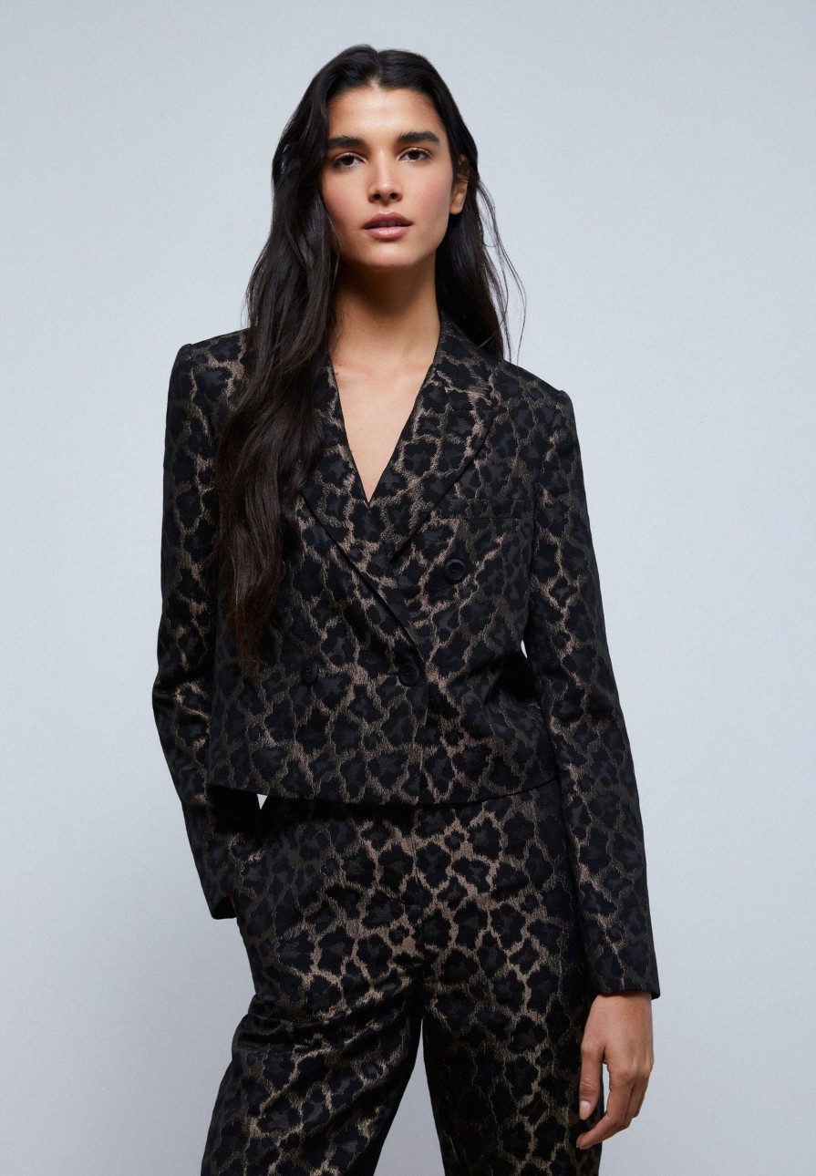 Best scalperscompany Cropped Blazer Animal Print