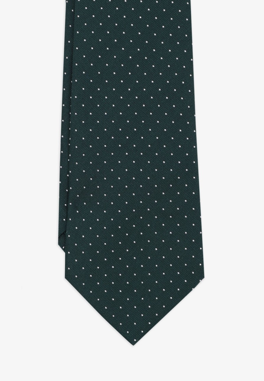 Online scalperscompany Polka Dot Seven-Fold Tie Green