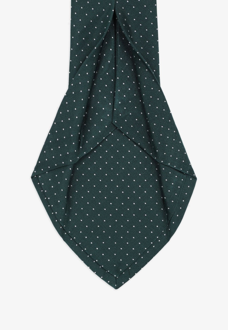 Online scalperscompany Polka Dot Seven-Fold Tie Green