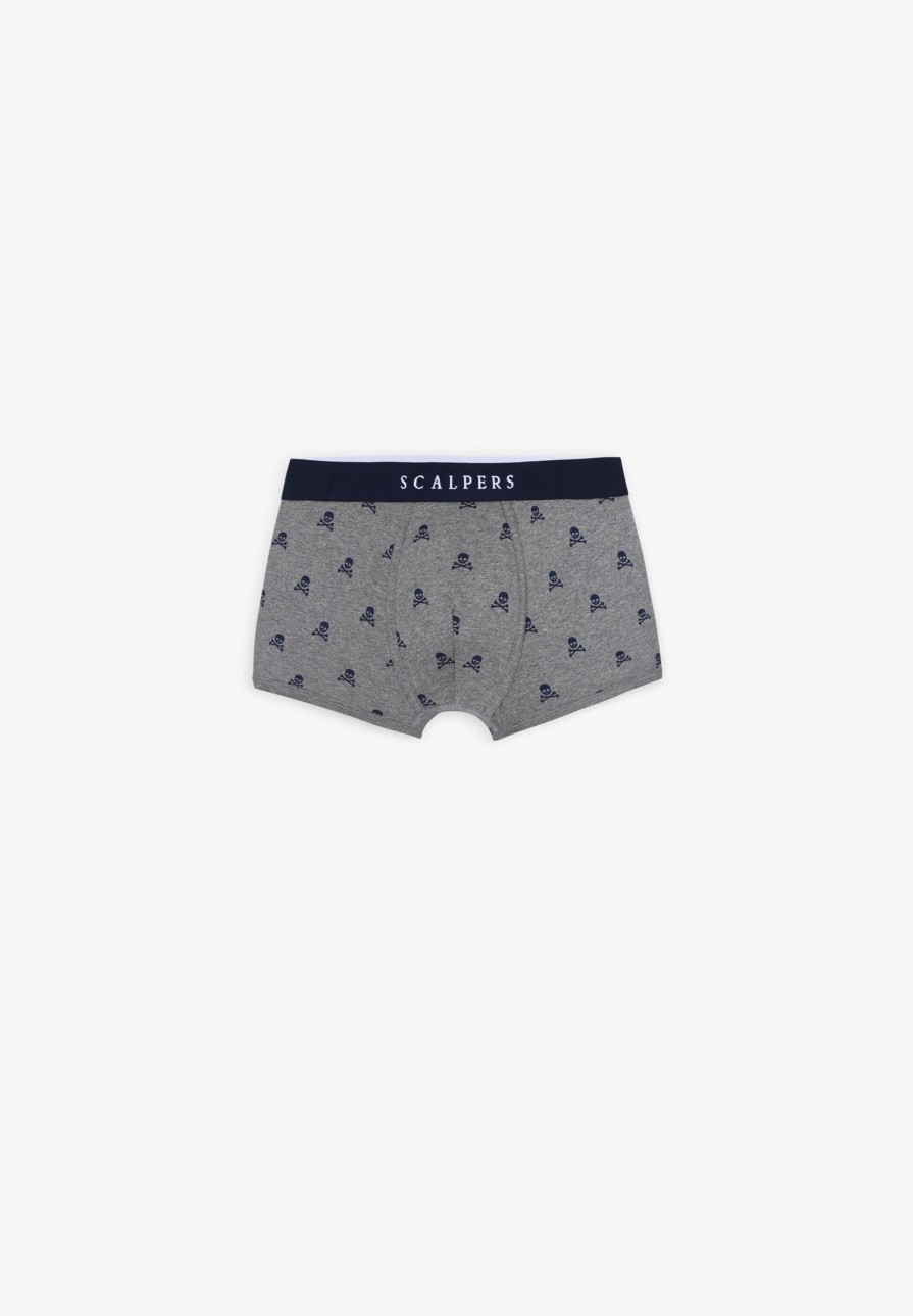 Wholesale scalperscompany Skull Boxers Grey Melange