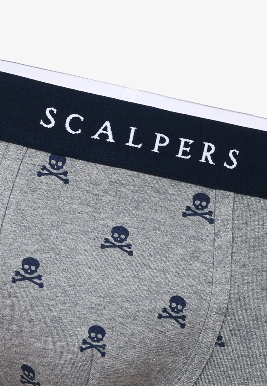 Wholesale scalperscompany Skull Boxers Grey Melange