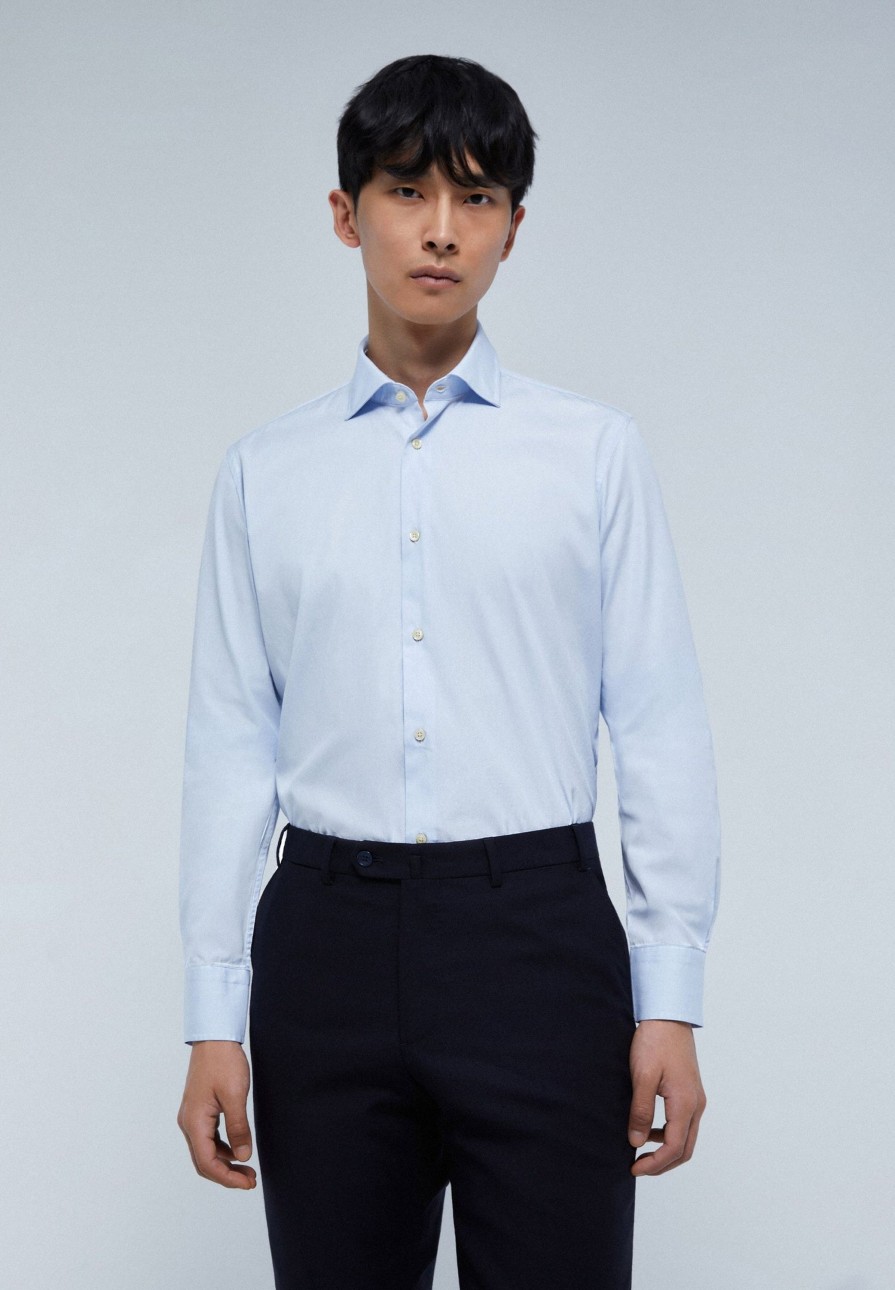 Wholesale scalperscompany Slim Fit Smart Shirt Skyblue