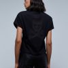 Clearance scalperscompany Slub Knit T-Shirt With Skull Black