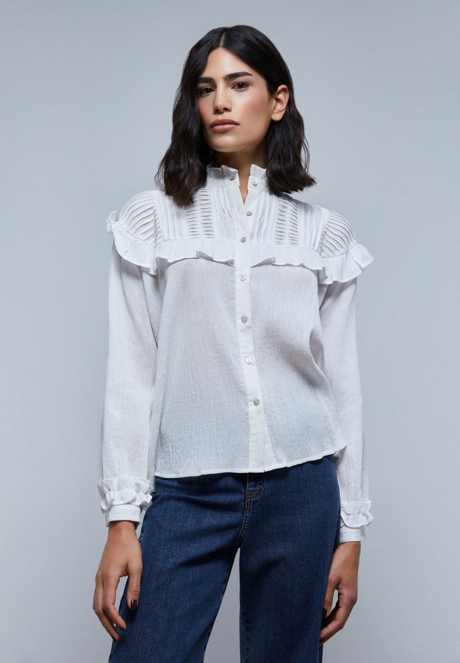 New scalperscompany Gingham Ruffled Yoke